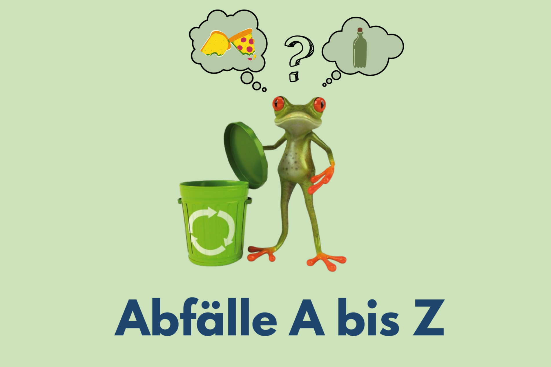 Die Symbolgrafik zeigt einen Frosch und einen Mülleimer.