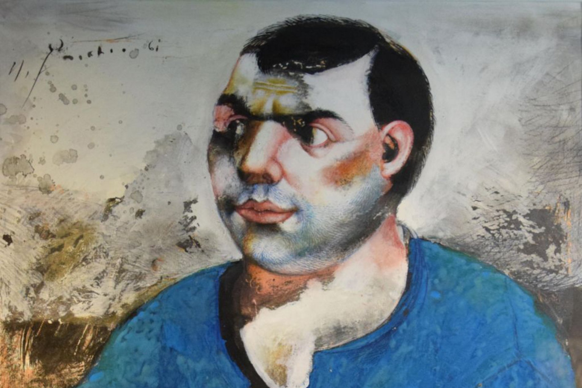 Michael Mathias Prechtl: Selbstbildnis im blauen Hemd (1961). Foto/Copyright: Stadtmuseum Amberg